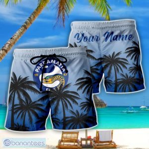 Parramatta Eels NRL Coconut Pattern Tropical Beach Shorts For Mens Personalized Name Product Photo 1