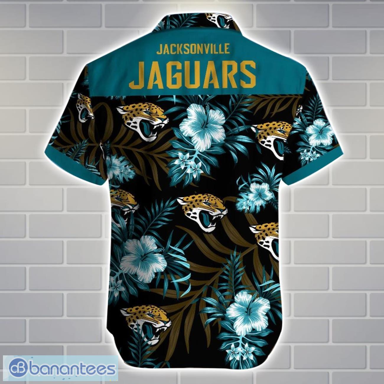 Jacksonville JaguarsTeam Logo Tropical 3D Hawaiian Shirt Big Fans Gift Jacksonville JaguarsTeam Logo Tropical 3D Hawaiian Shirt Big Fans Gift Product Photo 3