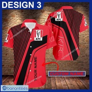 Custom Name KFC Brand Aloha Hawaiian Shirt Gold Flower Gift For Fans - KFC 3D Hawaiian Shirt Personalized Style 3
