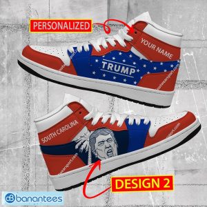 South Carolina State Flag Donald Trump Vote Air Jordan 1 HiighTop Sneaker Custom Name - South Carolina State Flag Donald Trump AJ1 Hightop Sneaker Personalized Style 2