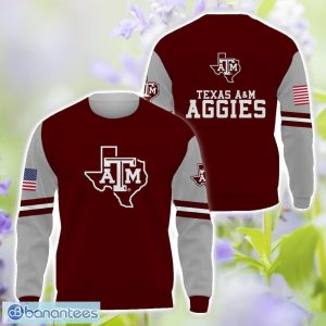Texas A&M Aggies Logo Team 3D T-Shirt Sweatshirt Hoodie Zip Hoodie For Men Women Product Photo 2