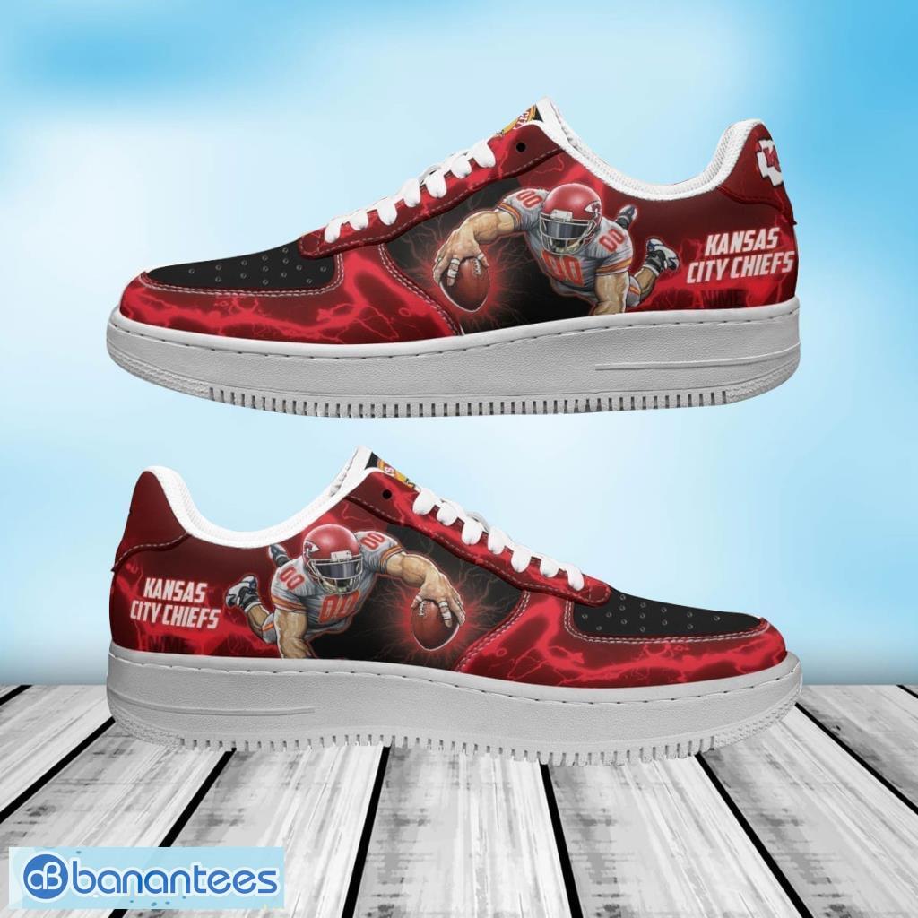 Kansas City Chiefs Air Sneakers Mascot Thunder Style NFL Air Force 1 Sport Shoes Gift For Fans Product Photo 1