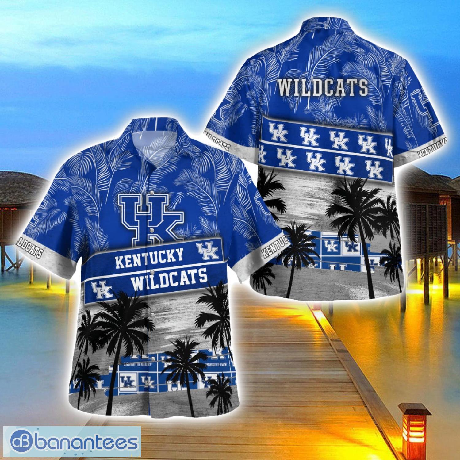 kentucky wildcats logo team tropical coconut hawaii shirt for men and women image Kentucky Wildcats Logo Team Tropical Coconut Hawaii Shirt For Men And Women Product Photo 1