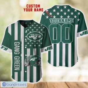 New York Jets Custom Name and Number Baseball Jersey Shirt Product Photo 1