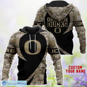 Oregon Ducks 3D Hoodie T-Shirt Sweatshirt Camo Pattern Veteran Custom Name Gift For Father's day Product Photo 2