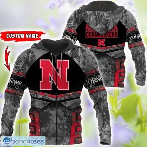 Nebraska Cornhuskers Grey Black Hunting 3D T-Shirt Hoodie Sweatshirt Zip Hoodie Custom Name Product Photo 4
