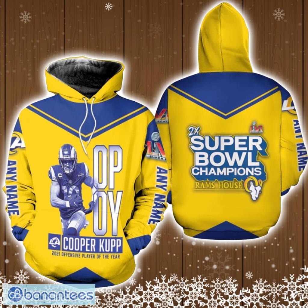 Los Angeles Rams Copper Kupp 2021 Offensive Player Of The Year 2-time Super Bowl 3D Allover Gift For Rams Fans Hoodie 3D All Over Print Product Photo 1