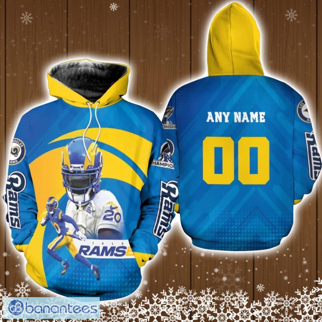 Los Angeles Rams Jalen Ramsey 00 NFC Championship 2022 Blue Jersey Style Gift With Custom Number Name For Rams Fans Hoodie 3D All Over Print Product Photo 1