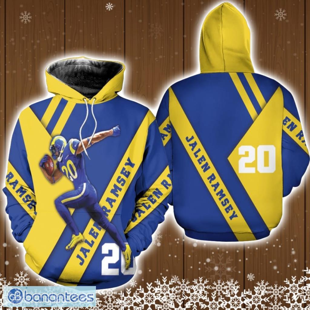 Los Angeles Rams Jalen Ramsey 20 Blue Jersey Style 3D Allover Designed Gift For Rams Fans Ramsey Fans Hoodie 3D All Over Print Product Photo 1