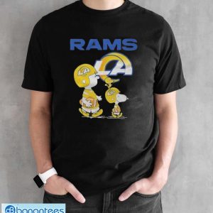 Los Angeles Rams Peanuts Snoopy Charlie Brown And Woodstock T-shirt - Black Unisex T-Shirt