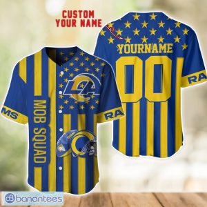 Los Angeles Rams Custom Name and Number Baseball Jersey Shirt Product Photo 1