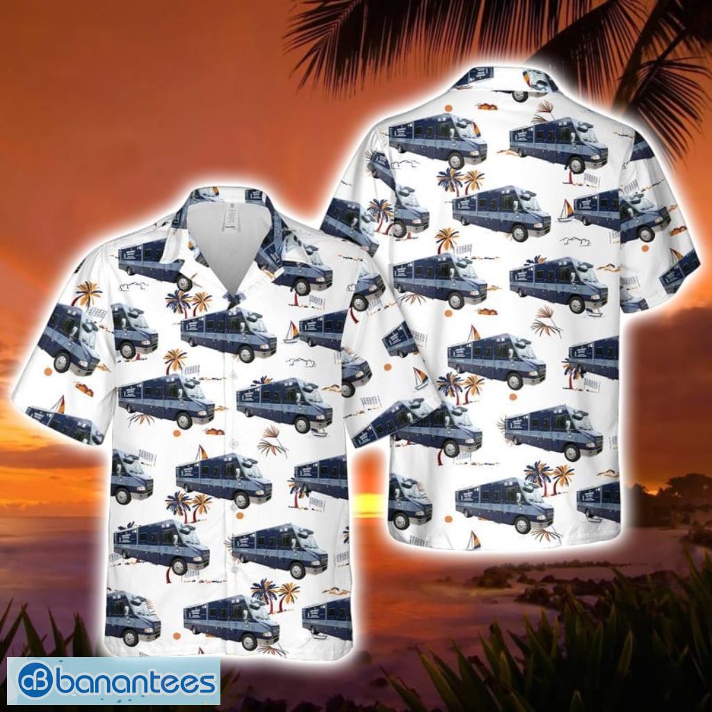 Massachusetts State Police Car Button Down Hawaiian Shirt Trend Summer Product Photo 1