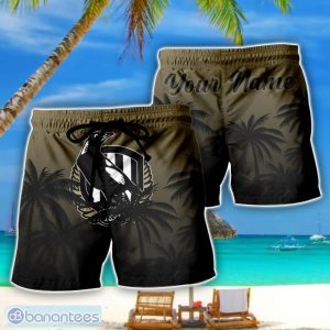 Collingwood Magpies AFL Coconut Pattern Tropical Beach Shorts For Mens Personalized Name Product Photo 1