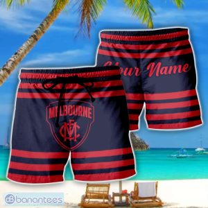 Melbourne Demons AFL Beach Shorts Custom Name Product Photo 1