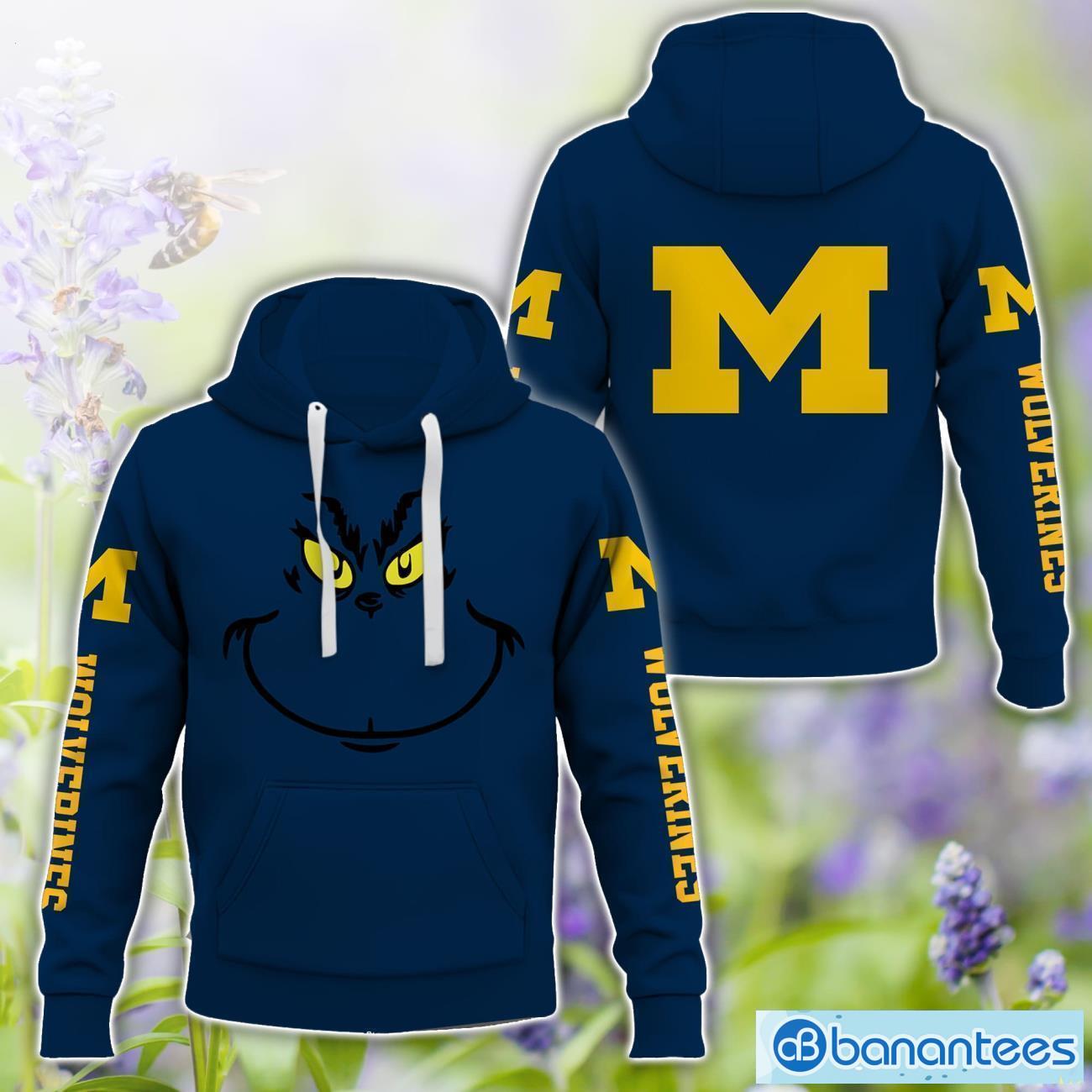michigan wolverines grinch face all over printed 3d tshirt sweatshirt hoodie unisex for men and women image Michigan Wolverines Grinch Face All Over Printed 3D TShirt Sweatshirt Hoodie Unisex For Men And Women Product Photo 1