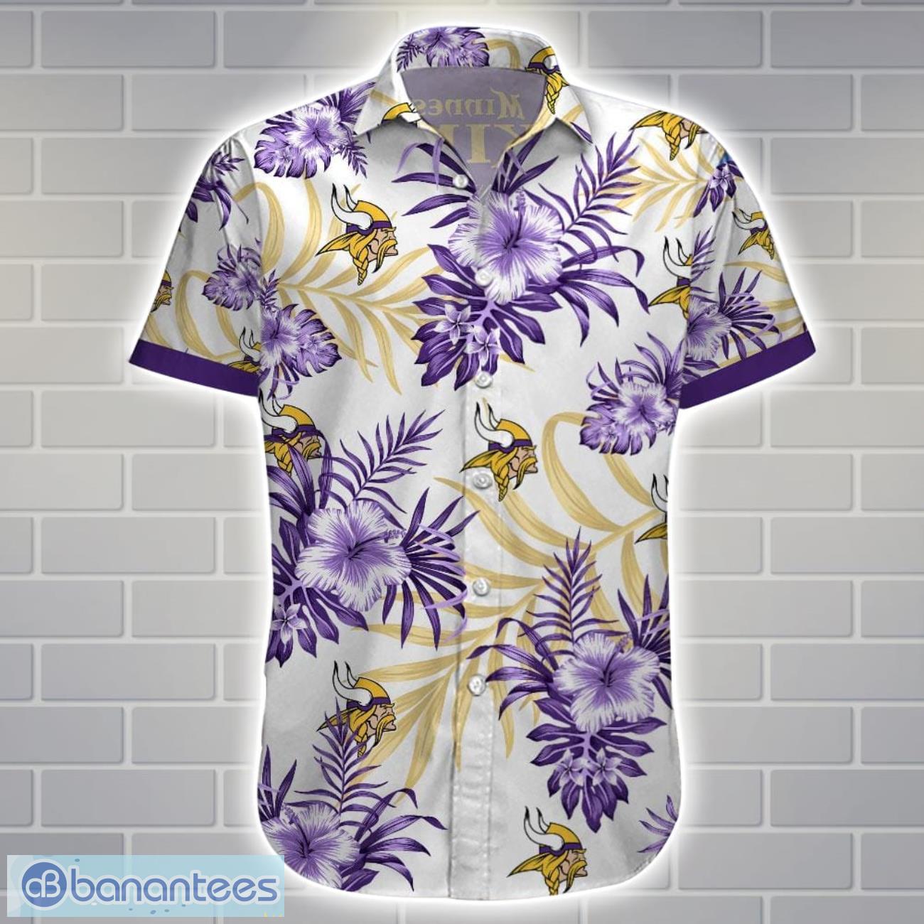 minnesota vikingsteam logo tropical 3d hawaiian shirt big fans gift 1 image Minnesota VikingsTeam Logo Tropical 3D Hawaiian Shirt Big Fans Gift Product Photo 2