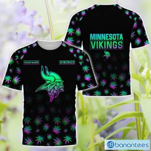 Minnesota Vikings Personalized Name Weed pattern All Over Printed 3D TShirt Hoodie Sweatshirt Product Photo 3