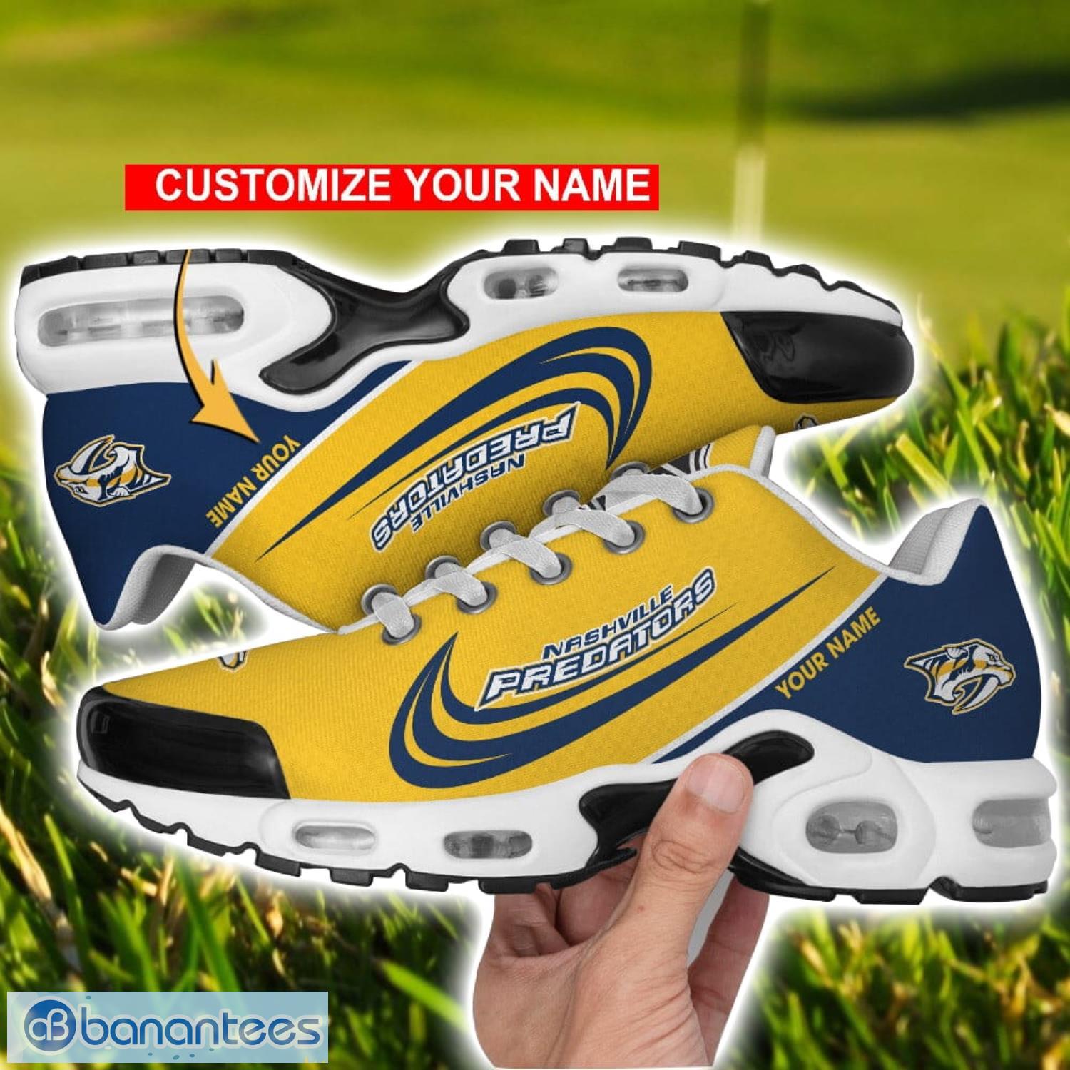 nashville predators air cushion sport shoes personalized name gift for men women image Nashville Predators Air Cushion Sport Shoes Personalized Name Gift For Men Women Product Photo 1