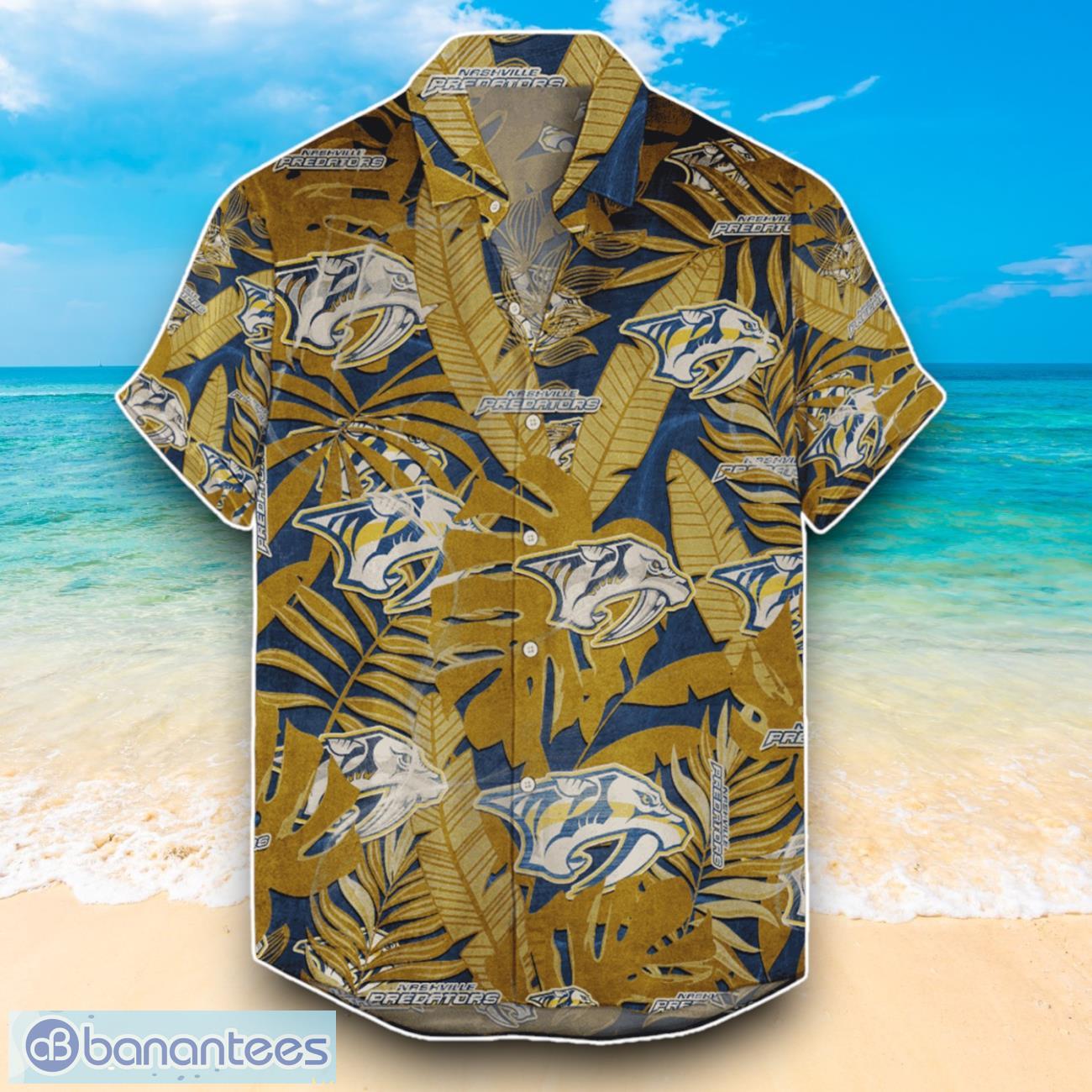nashville predators nhl hawaiian shirt and shorts retro combo exclusive gift for fans 1 image Nashville Predators NHL Hawaiian Shirt And Shorts Retro Combo Exclusive Gift For Fans Product Photo 2