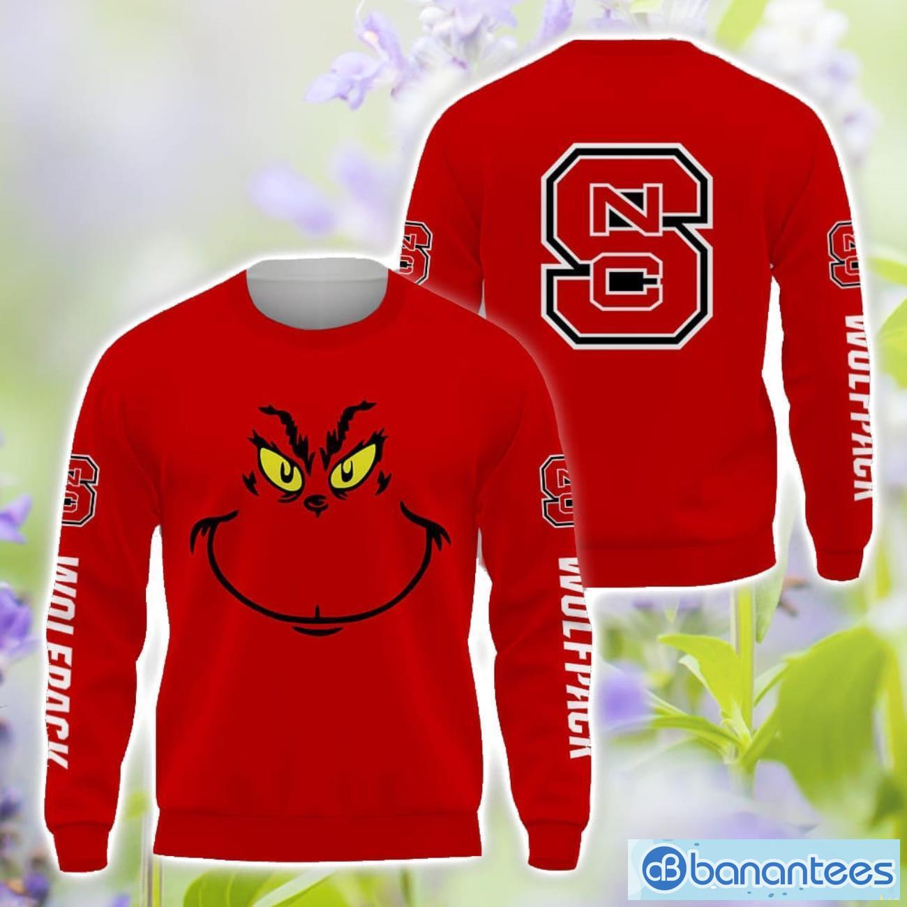 nc state wolfpack grinch face all over printed 3d tshirt sweatshirt hoodie unisex for men and women 1 image NC State Wolfpack Grinch Face All Over Printed 3D TShirt Sweatshirt Hoodie Unisex For Men And Women Product Photo 2