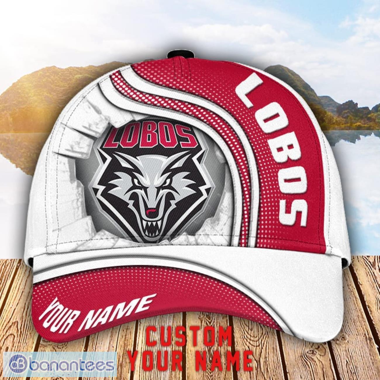 new mexico lobos 3d cap custom name for fans sport gift image New Mexico Lobos 3D Cap Custom Name For Fans Sport Gift Product Photo 1