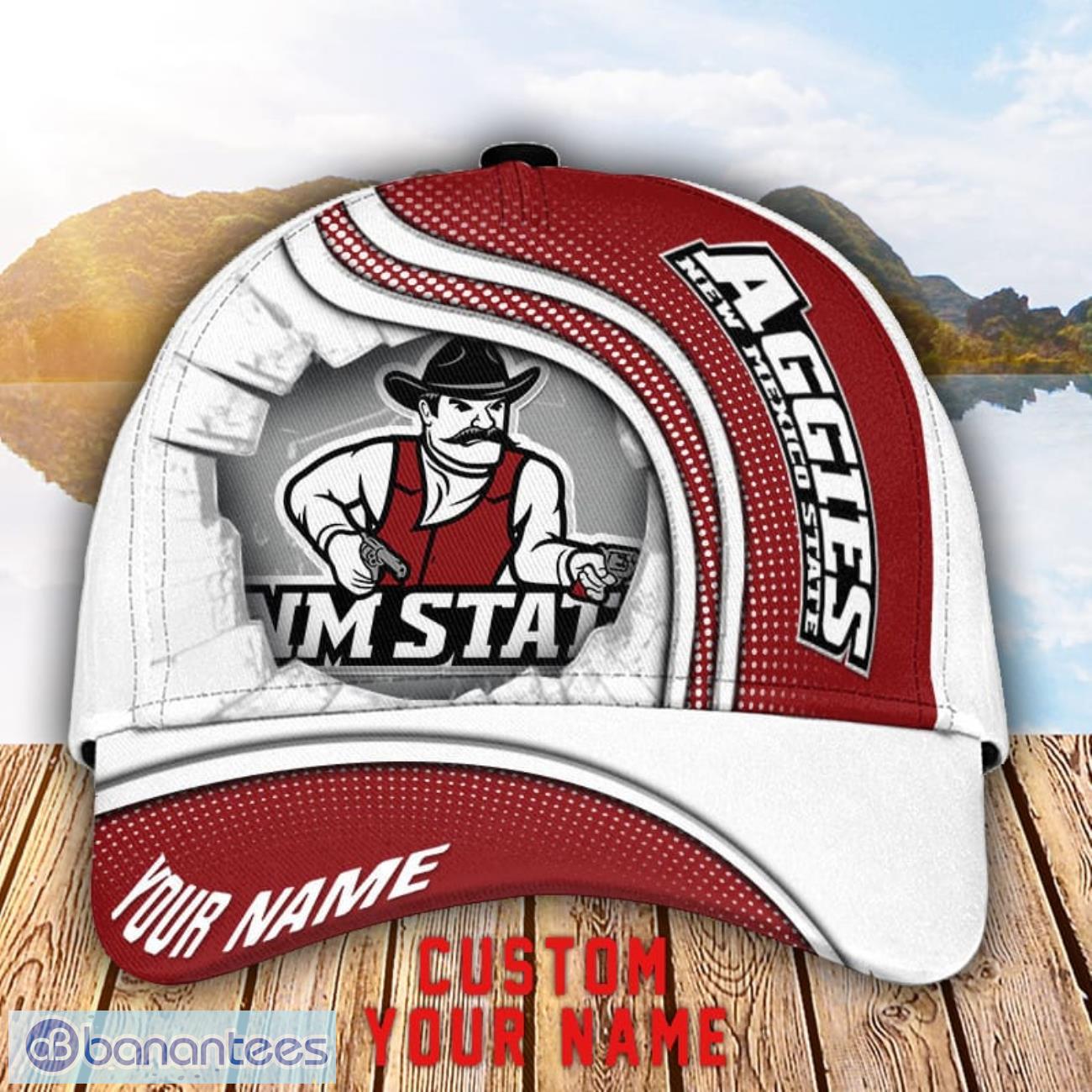 new mexico state aggies 3d cap custom name for fans sport gift image New Mexico State Aggies 3D Cap Custom Name For Fans Sport Gift Product Photo 1