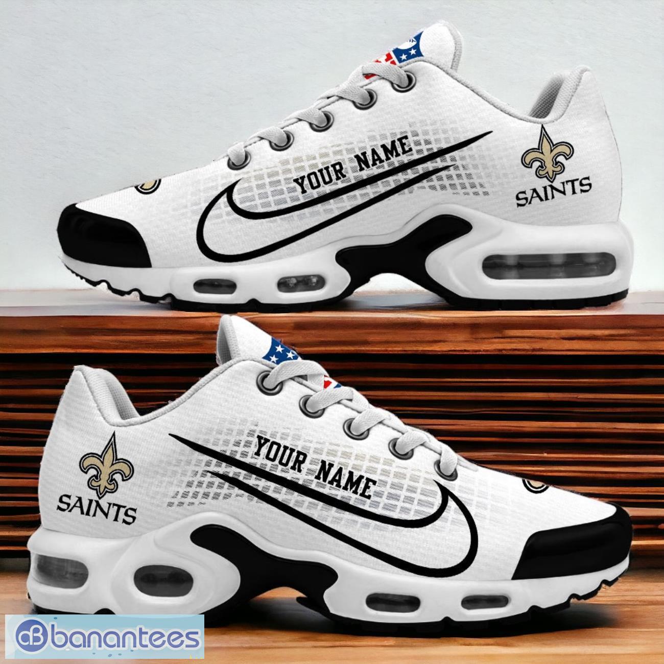 New Orleans Saints NFL White Air Max Plus Shoes Custom Name For Fans Product Photo 1
