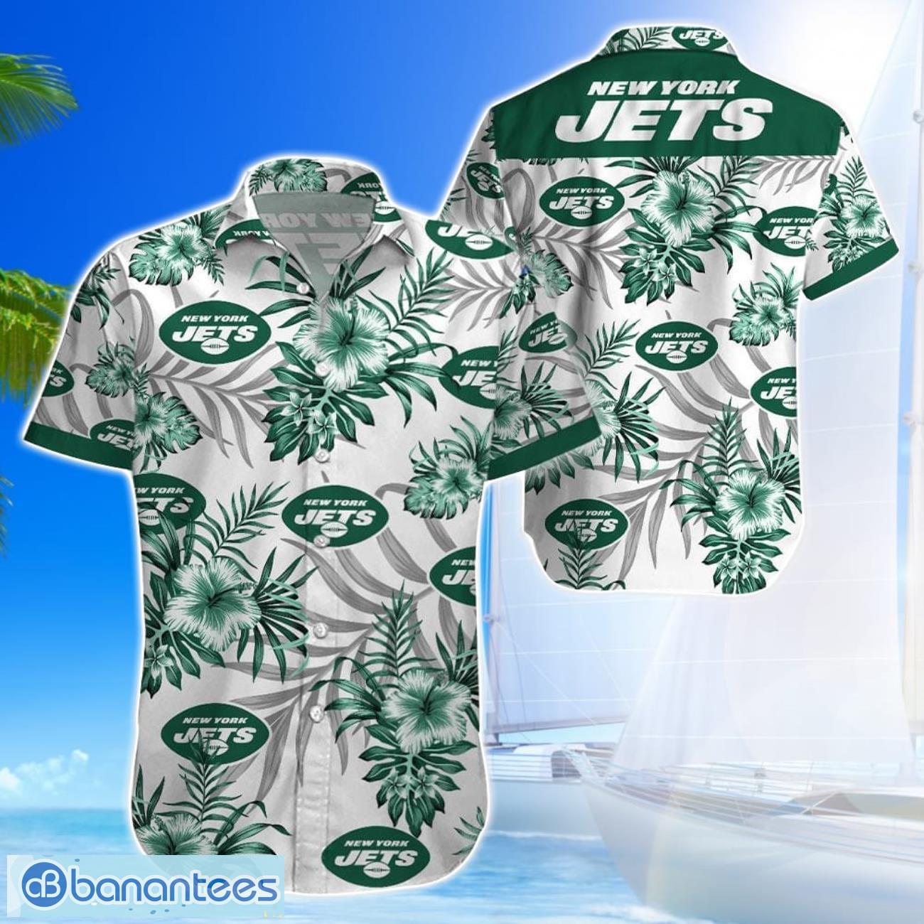 new york jets 3d printing hawaiian shirt nfl shirt for fans image New York Jets 3D Printing Hawaiian Shirt NFL Shirt For Fans Product Photo 1