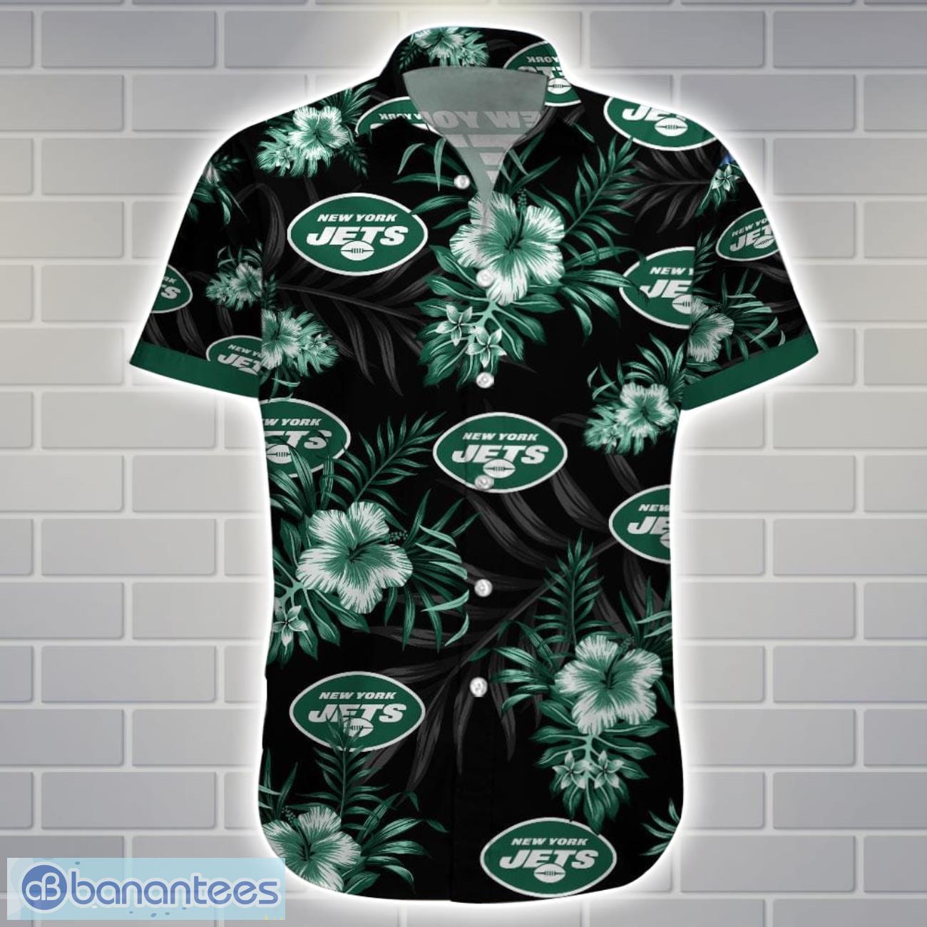 new york jetsteam logo tropical 3d hawaiian shirt big fans gift 1 image New York JetsTeam Logo Tropical 3D Hawaiian Shirt Big Fans Gift Product Photo 2