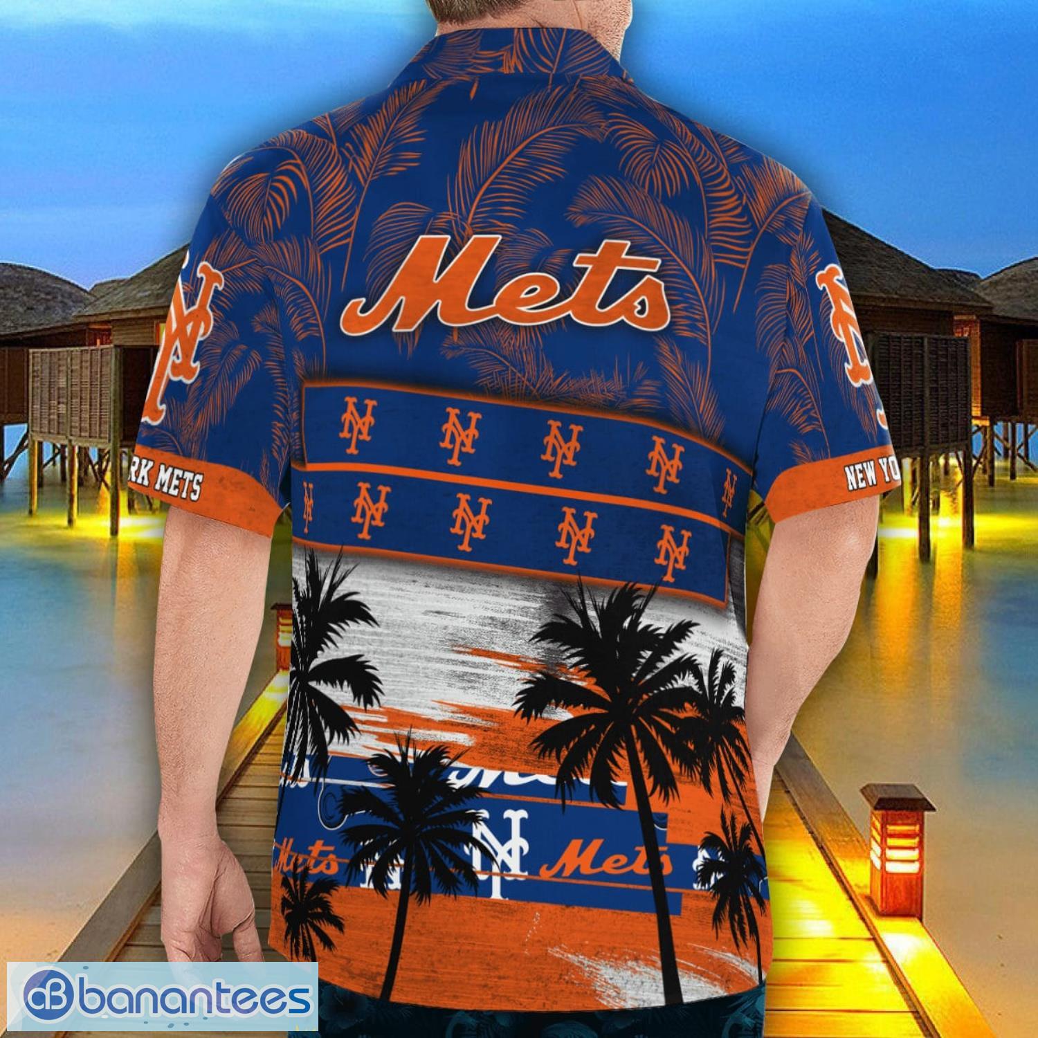 New York Mets Logo Team Tropical Coconut Hawaii Shirt For Men And Women New York Mets Logo Team Tropical Coconut Hawaii Shirt For Men And Women Product Photo 2