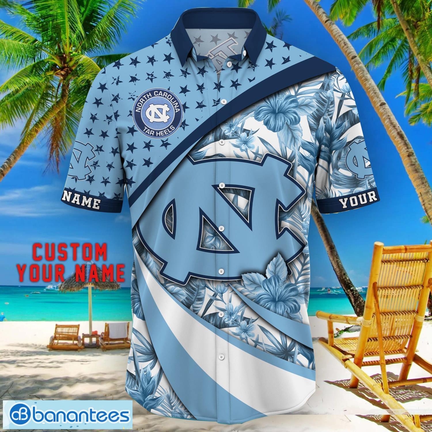 north carolina tar heels personalized name hawaii shirt 3d printing tropical style hawaiian shirt image North Carolina Tar Heels Personalized Name Hawaii Shirt 3D Printing Tropical Style Hawaiian Shirt Product Photo 1