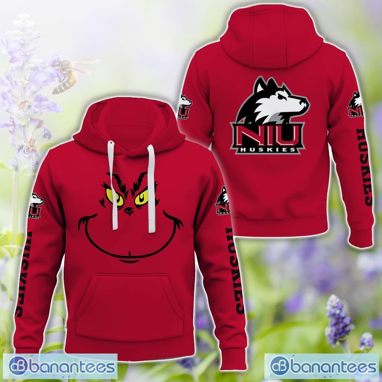 northern illinois huskies grinch face all over printed 3d tshirt sweatshirt hoodie unisex for men and women image Northern Illinois Huskies Grinch Face All Over Printed 3D TShirt Sweatshirt Hoodie Unisex For Men And Women Product Photo 1