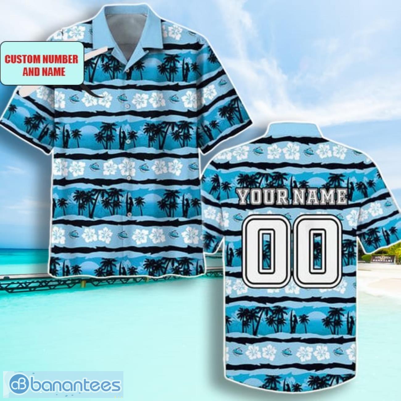 nrl cronulla sutherland sharks combo hawaiian shirt and shorts custom number and name trendy combo for fans 1 image NRL Cronulla-Sutherland Sharks Combo Hawaiian Shirt And Shorts Custom Number And Name Trendy Combo For Fans Product Photo 2