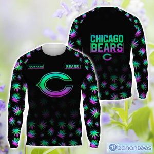 Chicago Bears Personalized Name Weed pattern All Over Printed 3D TShirt Hoodie Sweatshirt Product Photo 2