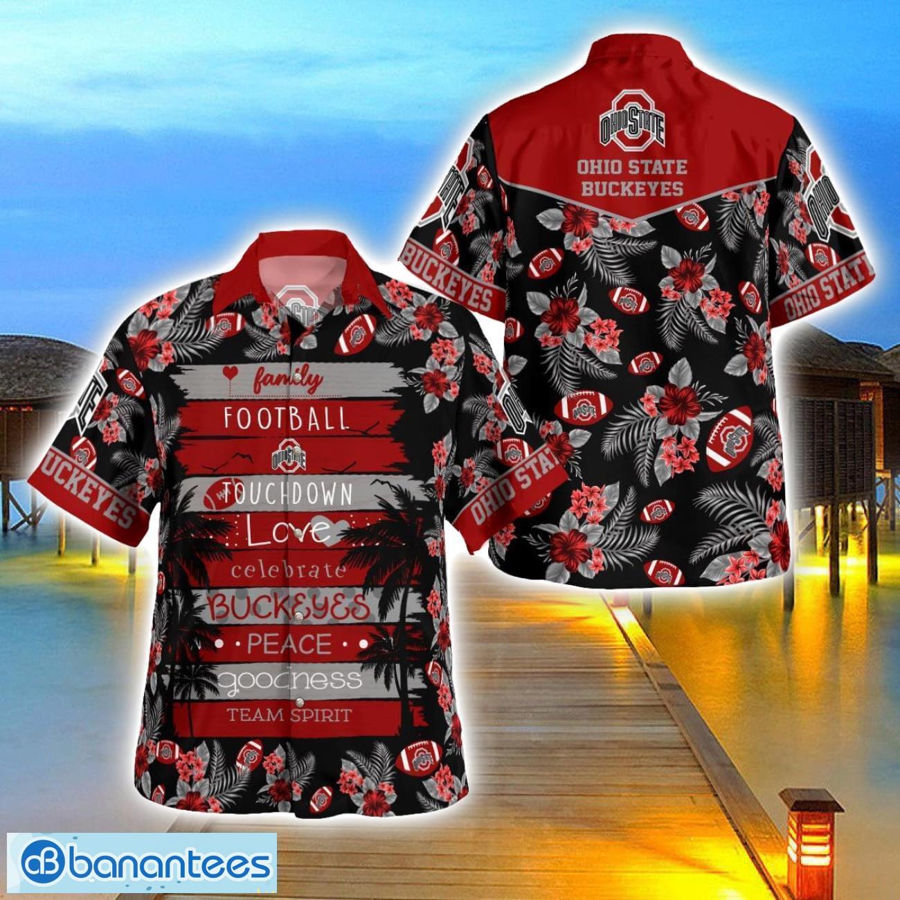 ohio state buckeyes family football lover hawaiian shirt beach shirt for family gift image Ohio State Buckeyes Family Football Lover Hawaiian Shirt Beach Shirt For Family Gift Product Photo 1