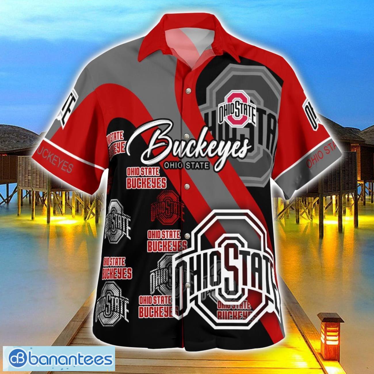 ohio state buckeyes hawaii shirt big logo 3d printing hawaiian shirt for men and women 2 image Ohio State Buckeyes Hawaii Shirt Big Logo 3D Printing Hawaiian Shirt For Men And Women Product Photo 3