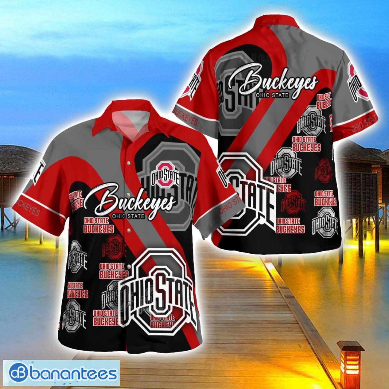 ohio state buckeyes hawaii shirt big logo 3d printing hawaiian shirt for men and women image Ohio State Buckeyes Hawaii Shirt Big Logo 3D Printing Hawaiian Shirt For Men And Women Product Photo 1