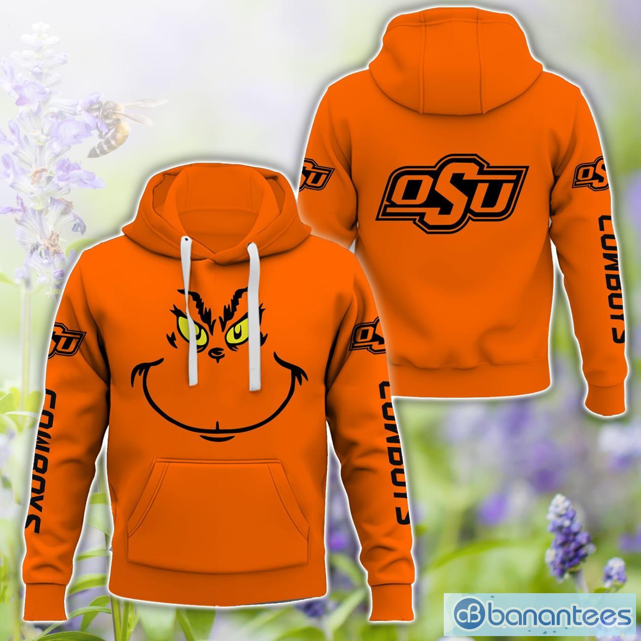 oklahoma state cowboys grinch face all over printed 3d tshirt sweatshirt hoodie unisex for men and women image Oklahoma State Cowboys Grinch Face All Over Printed 3D TShirt Sweatshirt Hoodie Unisex For Men And Women Product Photo 1