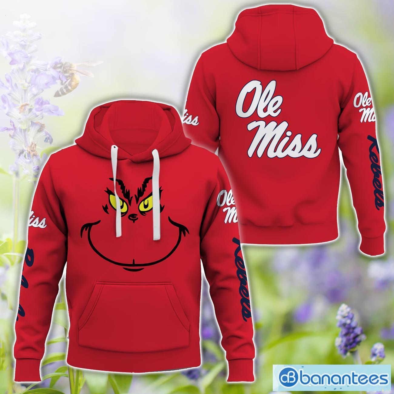 ole miss rebels grinch face all over printed 3d tshirt sweatshirt hoodie unisex for men and women image Ole Miss Rebels Grinch Face All Over Printed 3D TShirt Sweatshirt Hoodie Unisex For Men And Women Product Photo 1