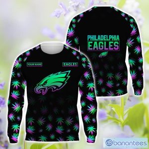 Philadelphia Eagles Personalized Name Weed pattern All Over Printed 3D TShirt Hoodie Sweatshirt Product Photo 4