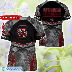 South Carolina Gamecocks Grey Black Hunting 3D T-Shirt Hoodie Sweatshirt Zip Hoodie Custom Name Product Photo 3