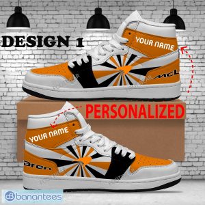 Custom Name F1 Racing McLaren Formula 1 Team Air Jordan 1 Hightop Sneakers For Men Women Fans Gift - F1 Racing McLaren Formula 1 Team Air Jordan 1 Hightop Sneakers Style 1
