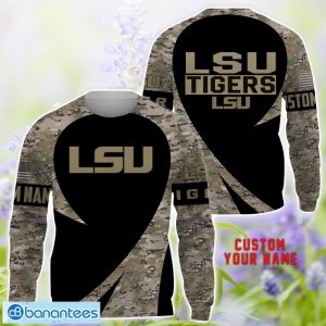 LSU Tigers 3D Hoodie T-Shirt Sweatshirt Camo Pattern Veteran Custom Name Gift For Father's day Product Photo 3