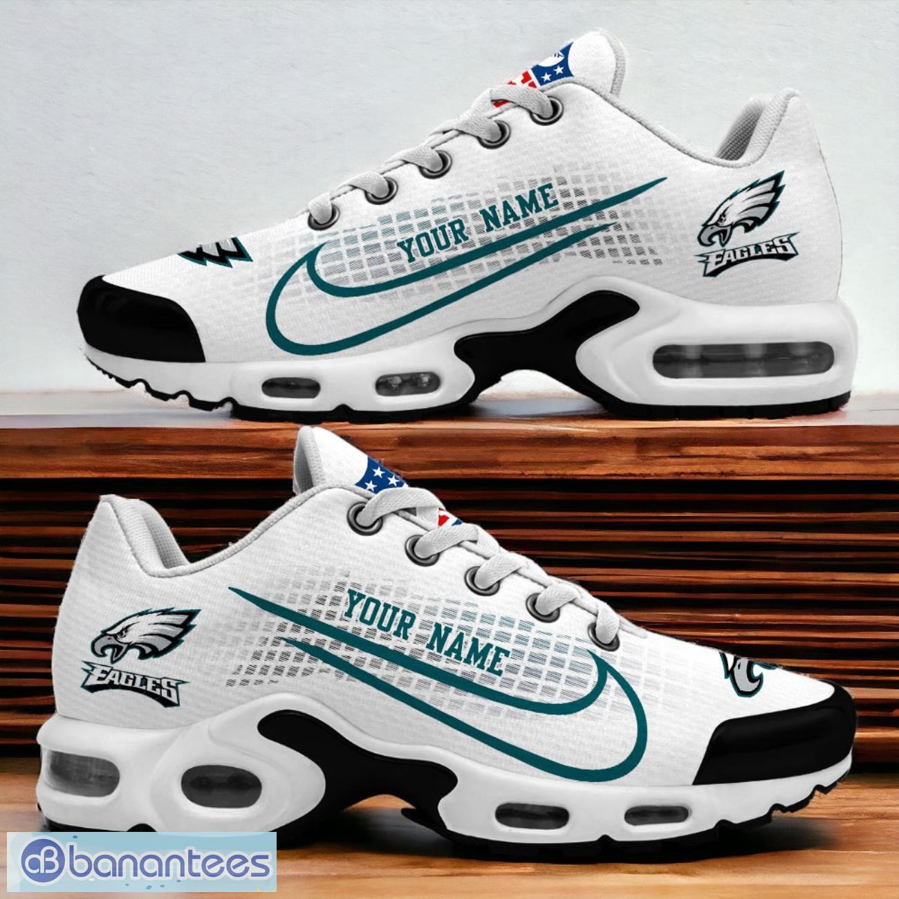 Philadelphia Eagles NFL White Air Max Plus Shoes Custom Name For Fans Product Photo 1