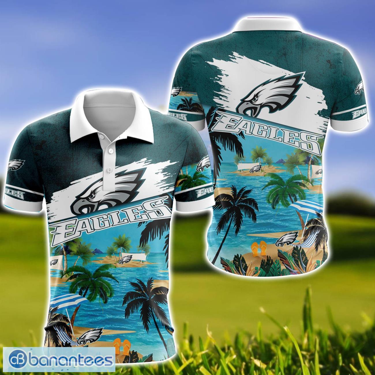 Philadelphia Eagles Tropical Beach Pattern 3D Polo Shirt For Fans ...