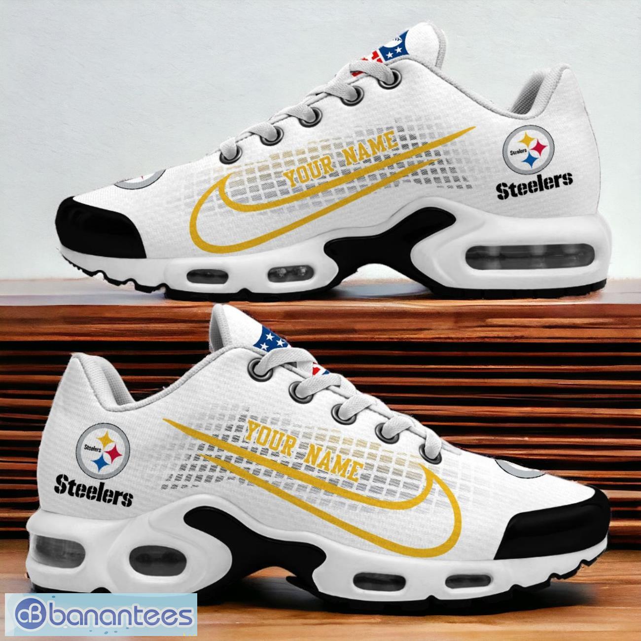 Pittsburgh Steelers NFL White Air Max Plus Shoes Custom Name For Fans Product Photo 1