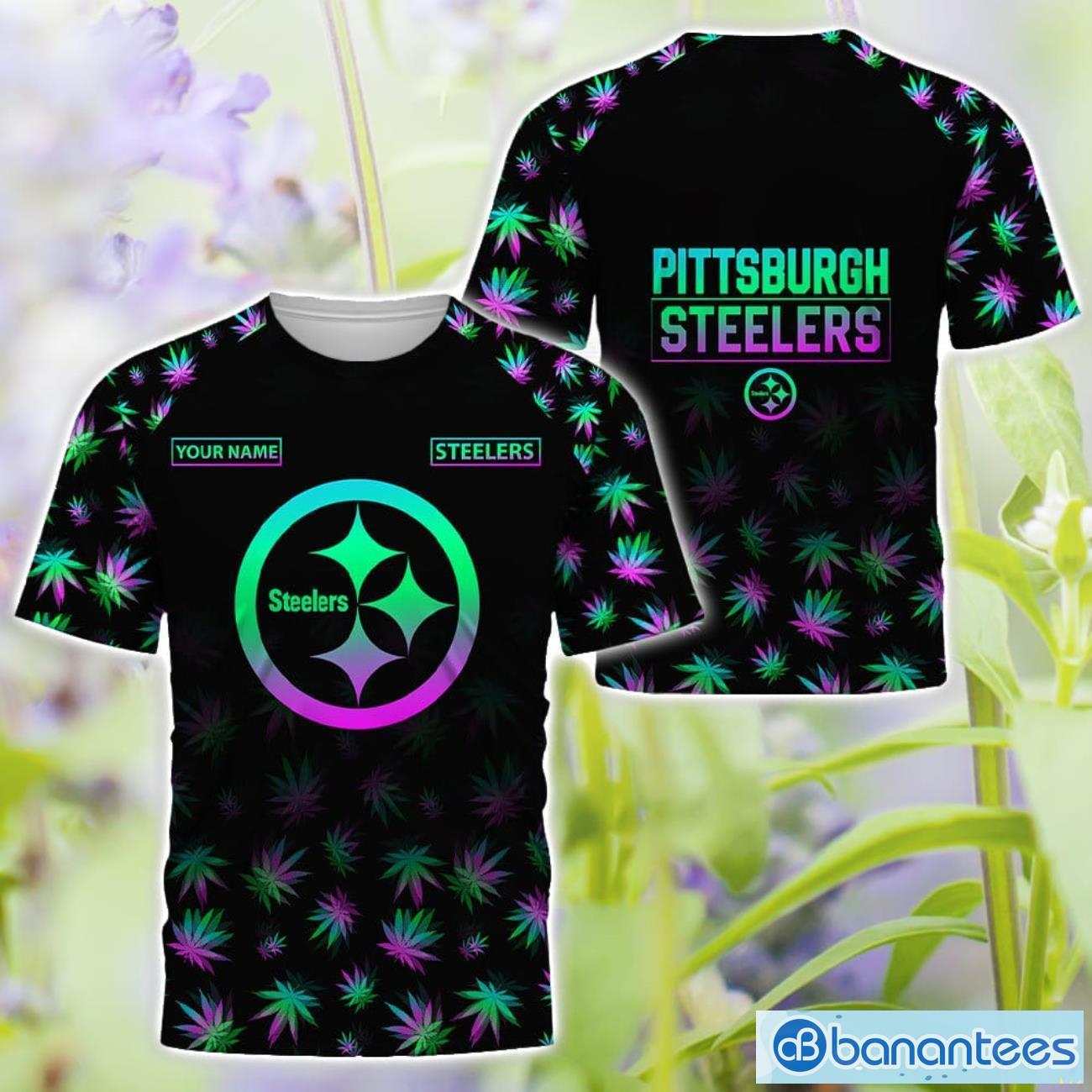 pittsburgh steelers personalized name weed pattern all over printed 3d tshirt hoodie sweatshirt 2 image Pittsburgh Steelers Personalized Name Weed pattern All Over Printed 3D TShirt Hoodie Sweatshirt Product Photo 3