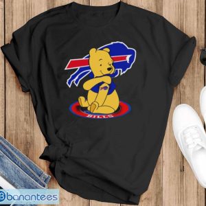 Pooh tattoos Buffalo Bills logo shirt - Black T-Shirt