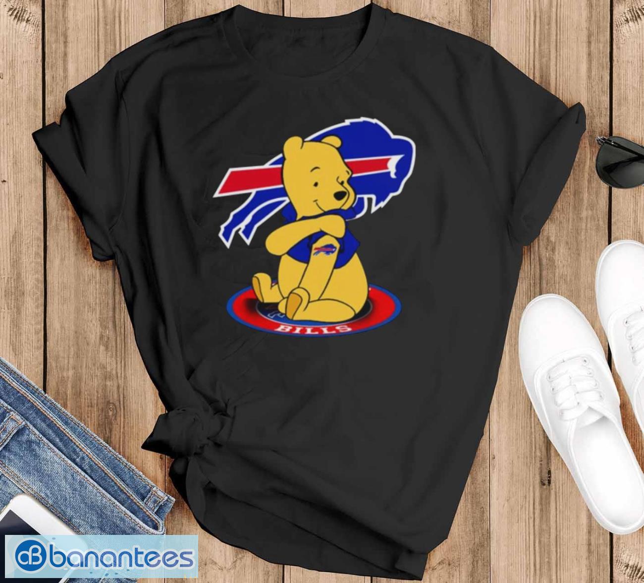 pooh tattoos buffalo bills logo shirt image Pooh tattoos Buffalo Bills logo shirt - Black T-Shirt