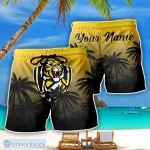 Richmond Tigers AFL Coconut Pattern Tropical Beach Shorts For Mens Personalized Name Product Photo 1